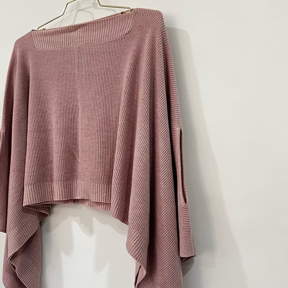 Lululemon Forward Flow Poncho Mauve Blush Pink Wrap One Size  Knit Scarf - Picture 15 of 15